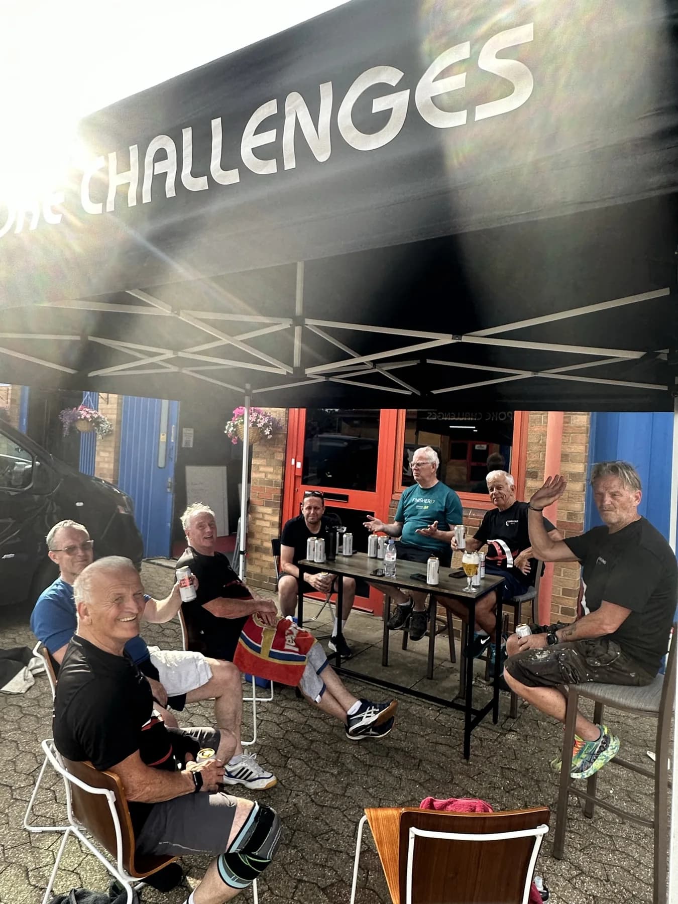 A Challenge Life and Challenge Central group celebrating together outdoors